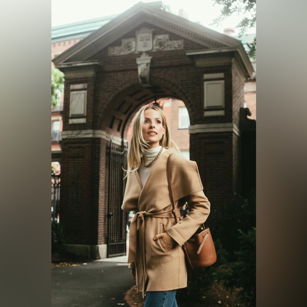 TUCKERNUCK- camel wrap coat - Picture 3 of 11